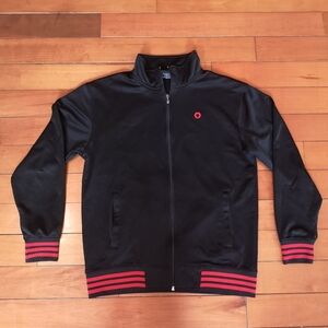 South Pole Men’s Track Jacket,  Black & Red Zip Up Pockets, Size M